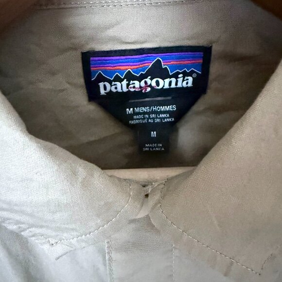 PATAGONIA Mens Khaki Snap Lightweight All-Wear Hemp Coaches Jacket Medium - Picture 4 of 13
